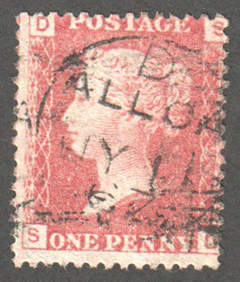 Great Britain Scott 33 Used Plate 72 - SD - Click Image to Close